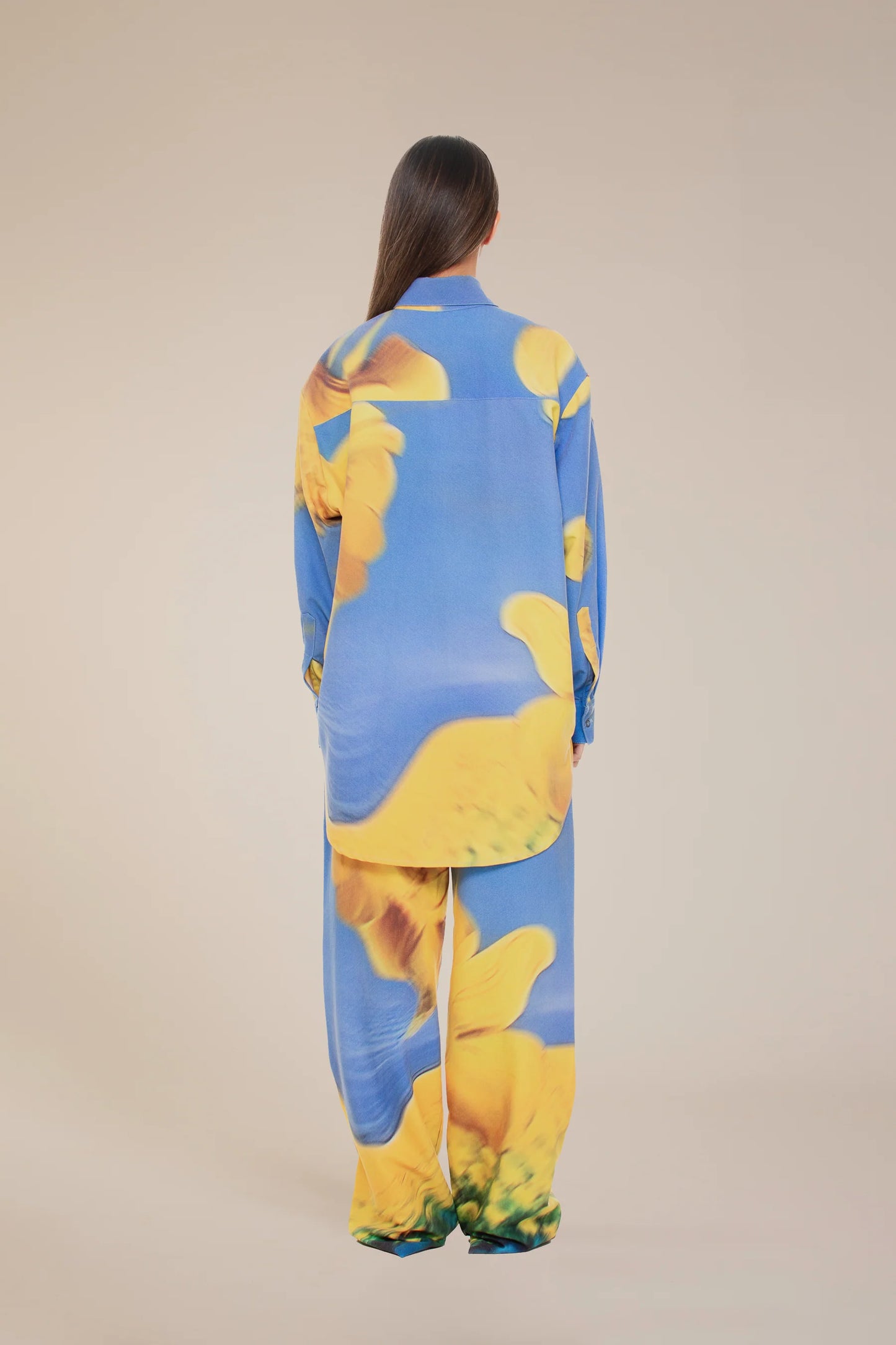 Yellow Flowers Straight-Leg Pants