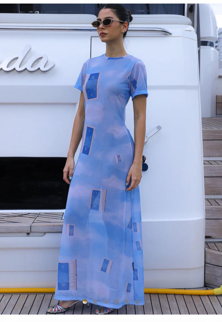 Mesh Dress - Sky