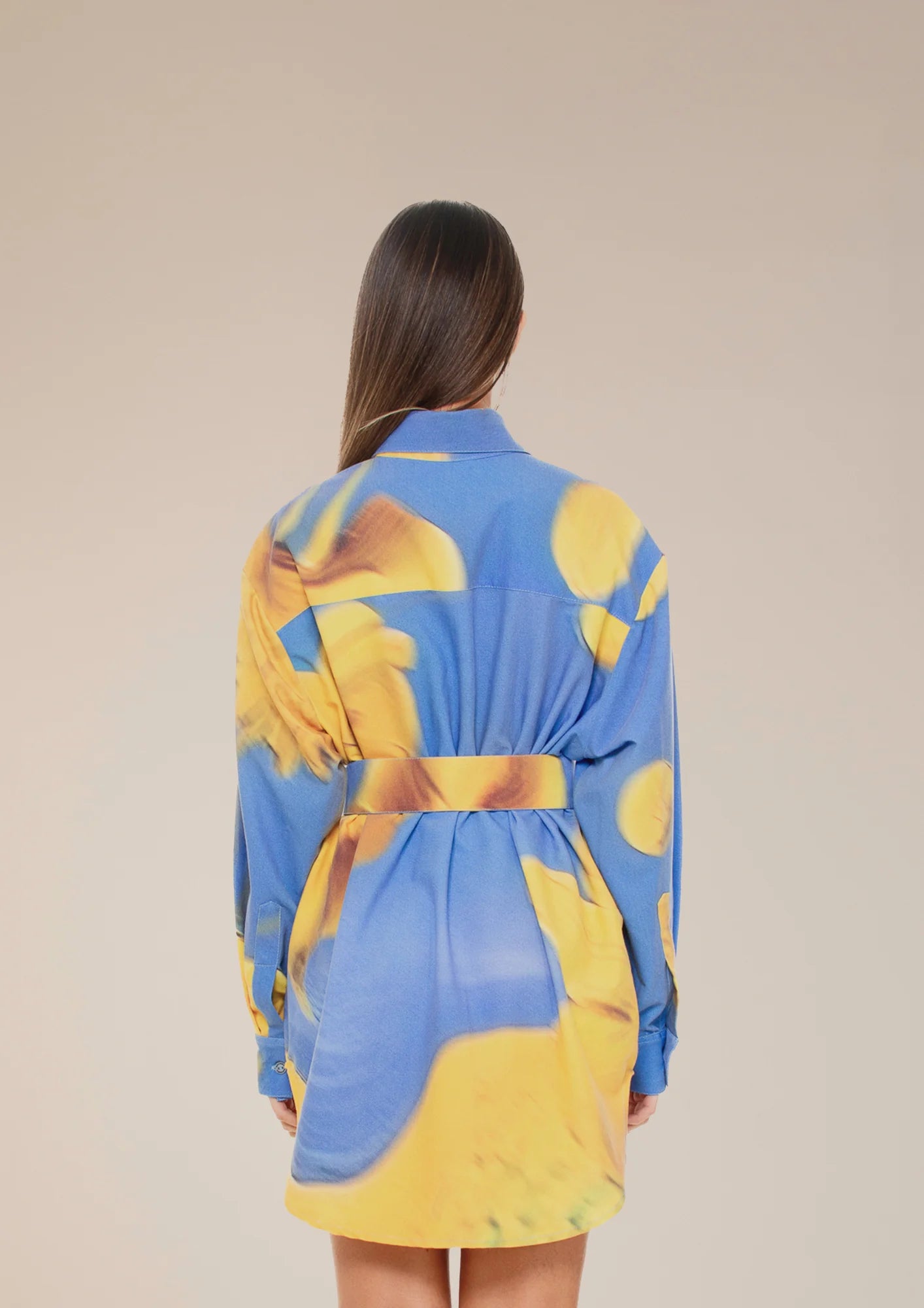 Yellow Flowers Dress-Shirt And Belt