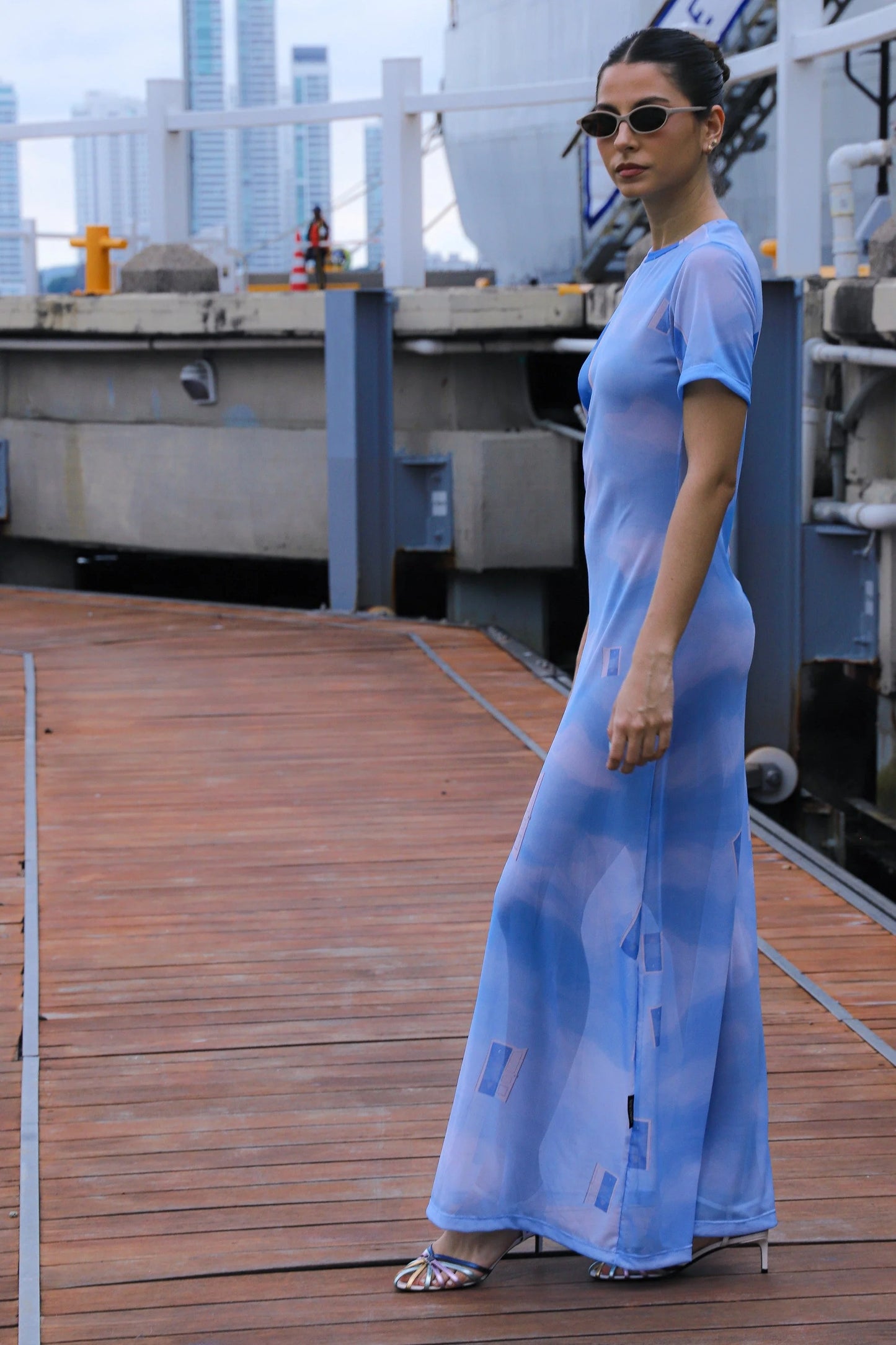 Mesh Dress - Sky