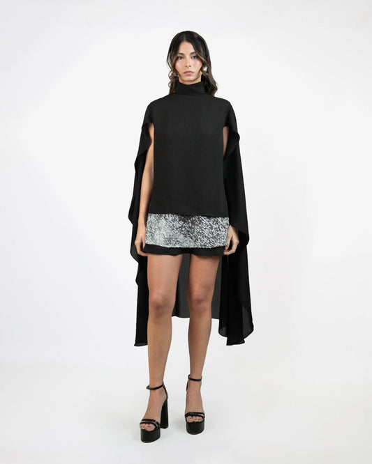 Cape Black Blouse