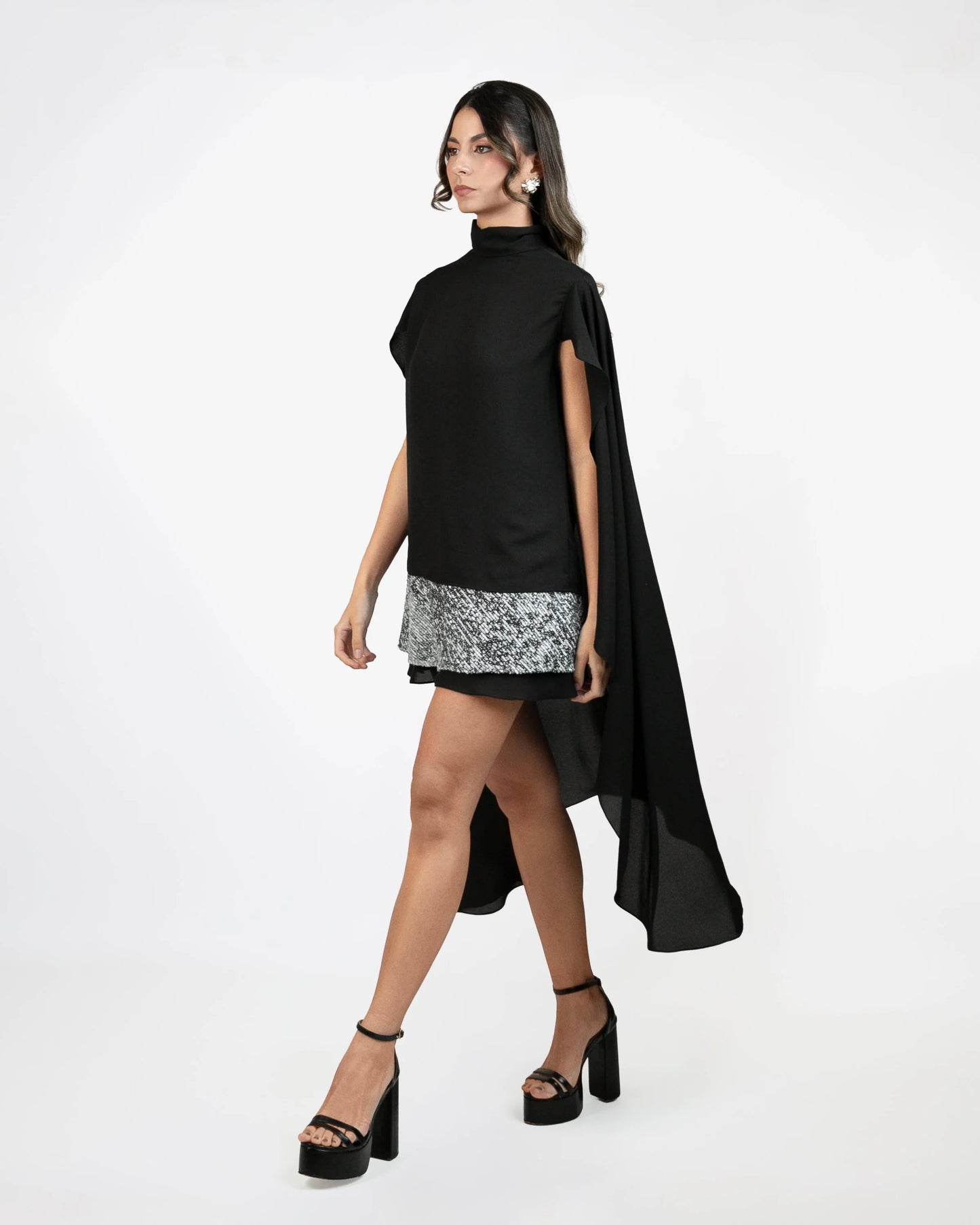 Cape Black Blouse