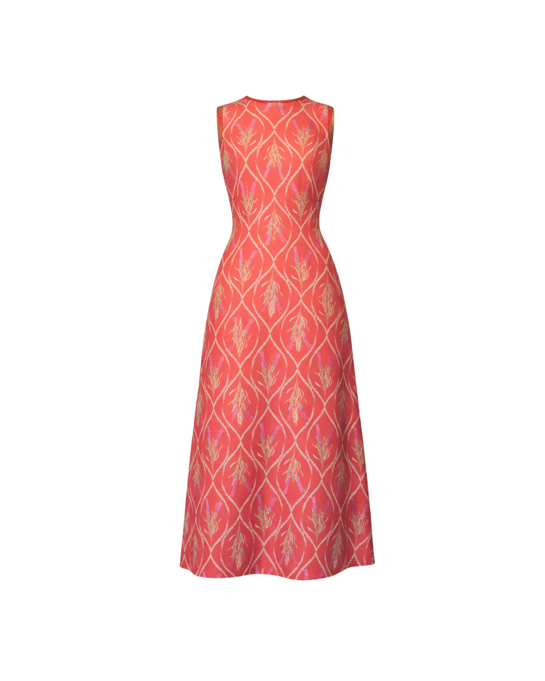Red patterned dress on a white background