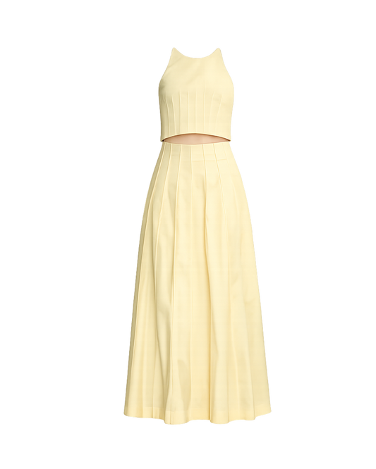 Light yellow two-piece dress 